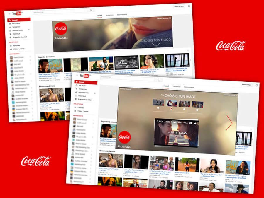 Habillage YouTube pour Coca-Cola